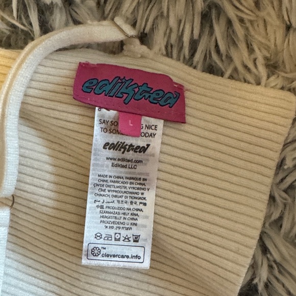 Edikted White Ribbed Camisole Top - Picture 2 of 4